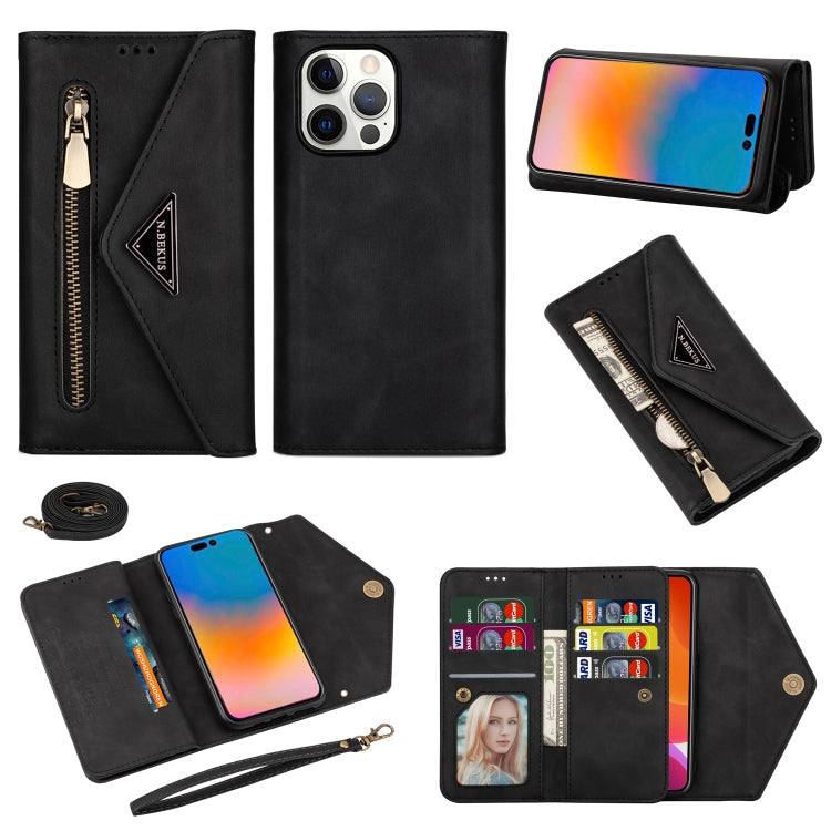 Skin Feel Zipper Horizontal Flip Leather Case, For iPhone 14, For iPhone 14 Max, For iPhone 14 Pro, For iPhone 14 Pro Max