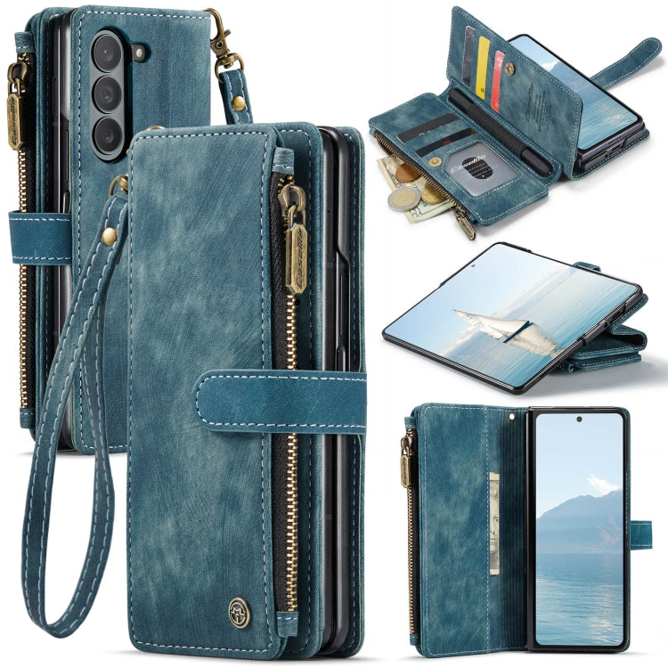 CaseMe C30 Multifunctional Card Slots Zipper Phone Leather Phone Case, For Samsung Galaxy Z Fold6 5G, For Samsung Galaxy Z Fold5, For Samsung Galaxy Z Fold4 5G