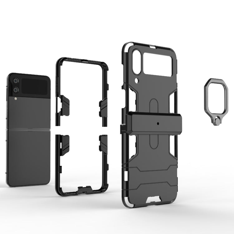 PC + TPU Shockproof Protective Phone Case with Magnetic Ring Holder, For Samsung Galaxy Z Flip4