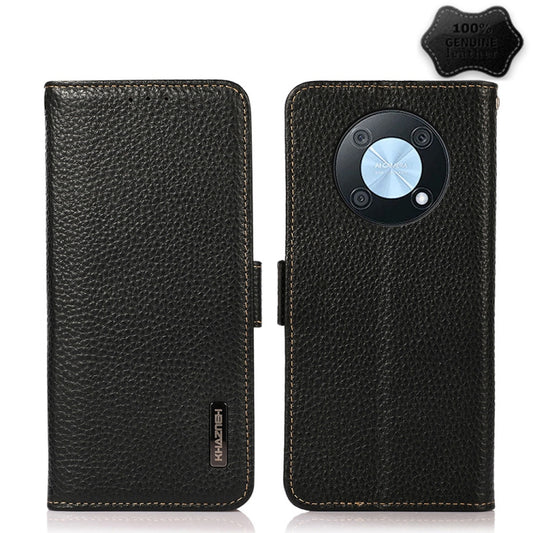 KHAZNEH Litchi Texture RFID Genuine Leather Phone Case, For Huawei nova Y90 / Enjoy 50 Pro