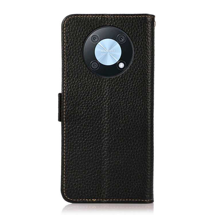 KHAZNEH Litchi Texture RFID Genuine Leather Phone Case, For Huawei nova Y90 / Enjoy 50 Pro