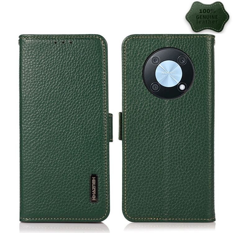KHAZNEH Litchi Texture RFID Genuine Leather Phone Case, For Huawei nova Y90 / Enjoy 50 Pro