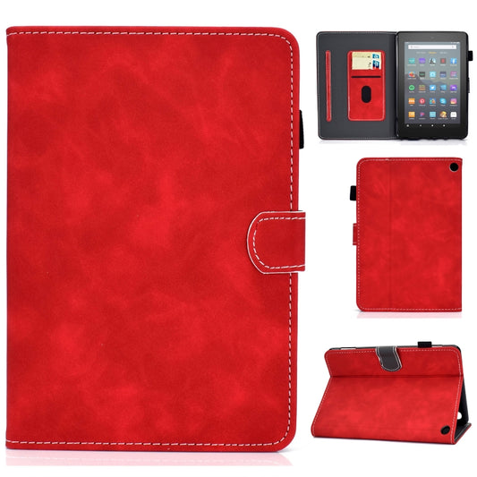 Cowhide Texture Smart Leather Tablet Case, For Amazon Kindle Fire 7 2022