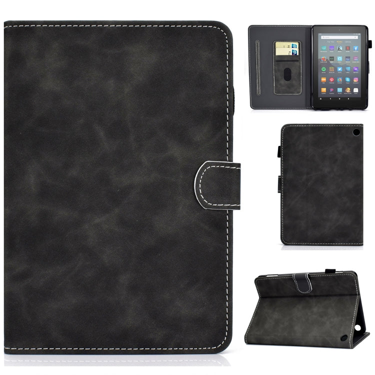 Cowhide Texture Smart Leather Tablet Case, For Amazon Kindle Fire 7 2022