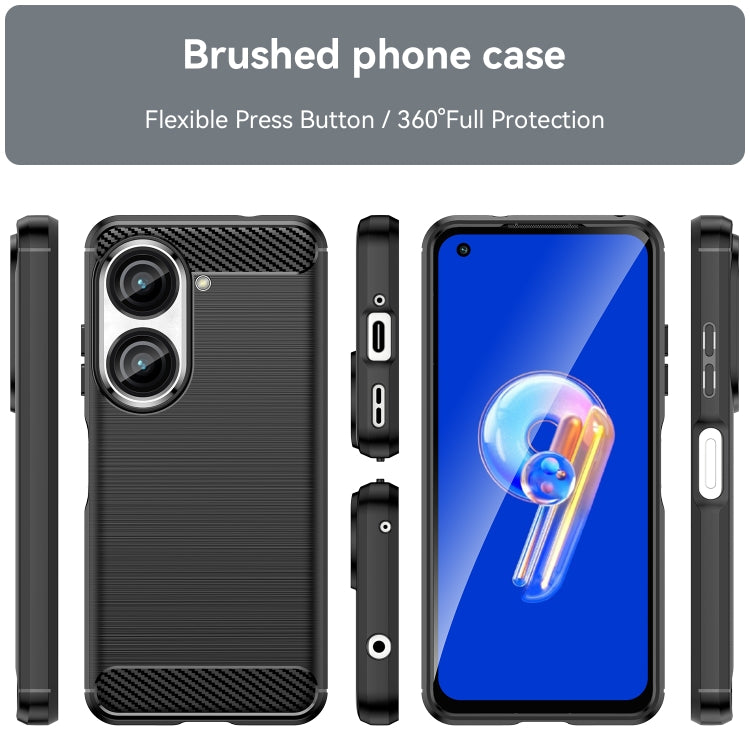 Brushed Texture Carbon Fiber TPU Case, For Asus Zenfone 9