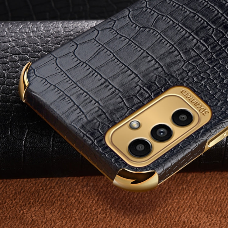 6D Electroplating Crocodile Texture Phone Case With Holder, For Samsung Galaxy A13 5G, For Samsung Galaxy A23 5G, For Samsung Galaxy A53, For Samsung Galaxy M52 5G, For Samsung Galaxy S22 Ultra 5G