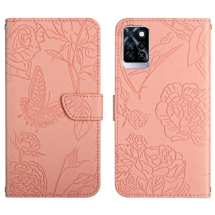 HT03 Skin Feel Butterfly Embossed Flip Leather Phone Case, For Infinix Note 10 Pro, For Infinix Note 11, For Infinix Note 11 Pro, For Infinix Note 12 G96, For Infinix Hot 11s NFC, For Infinix Smart 6