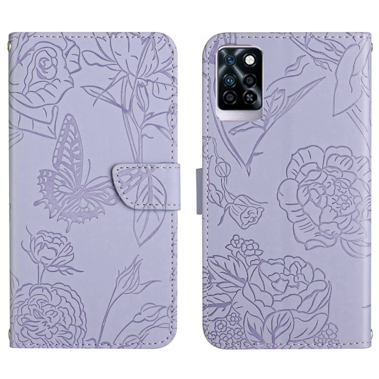 HT03 Skin Feel Butterfly Embossed Flip Leather Phone Case, For Infinix Note 10 Pro, For Infinix Note 11, For Infinix Note 11 Pro, For Infinix Note 12 G96, For Infinix Hot 11s NFC, For Infinix Smart 6