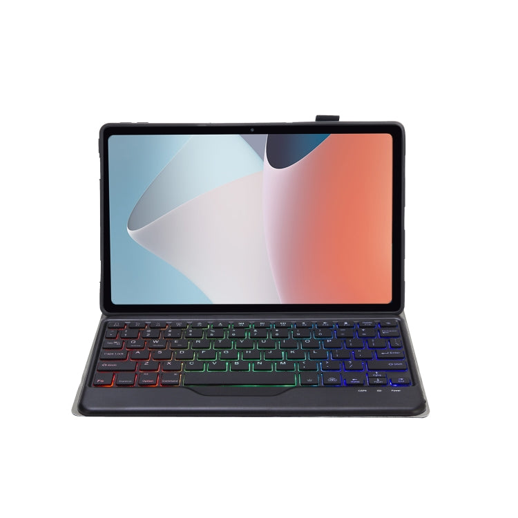 OP12-BS Lambskin Texture Ultra-thin Bluetooth Keyboard Leather Case with Backlight, OP12-BS