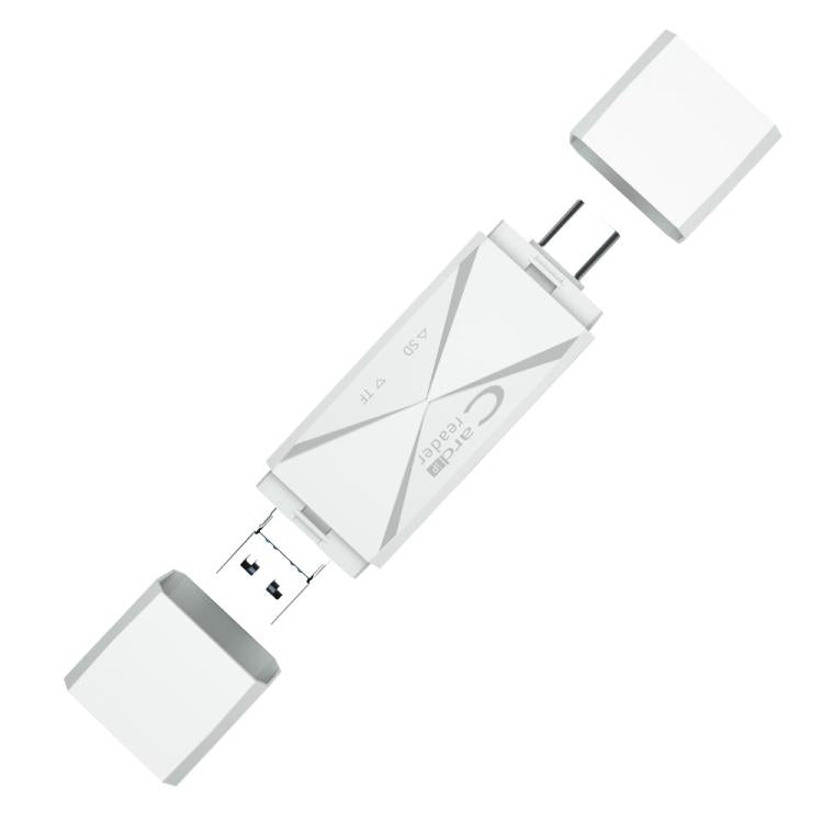 ADS-218 8 Pin+USB+Type-C Multi-function Card Reader