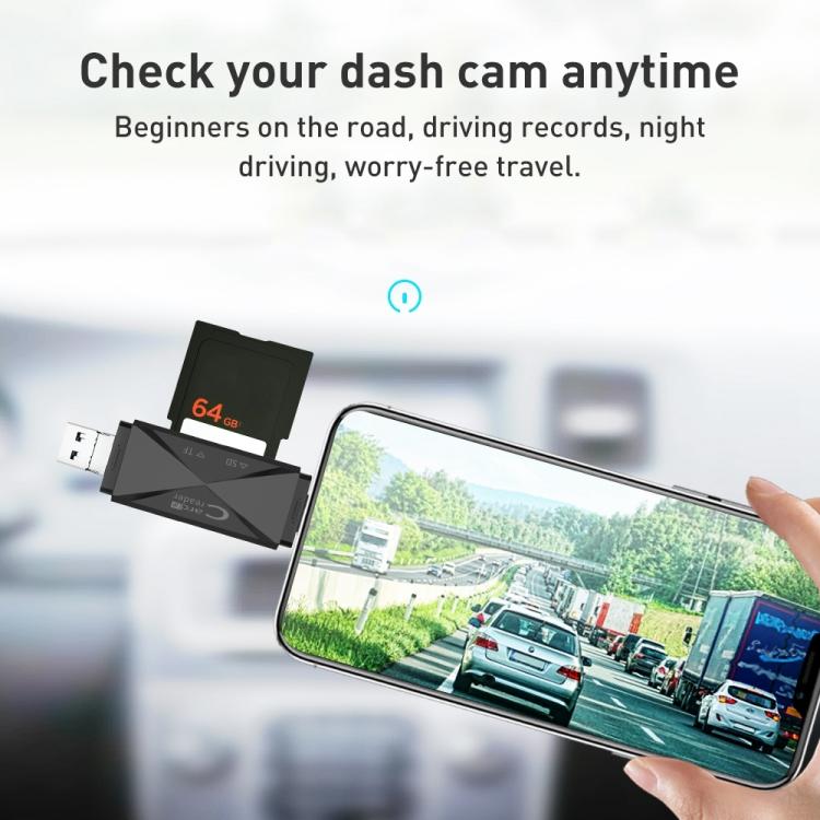 ADS-218 8 Pin+USB+Type-C Multi-function Card Reader