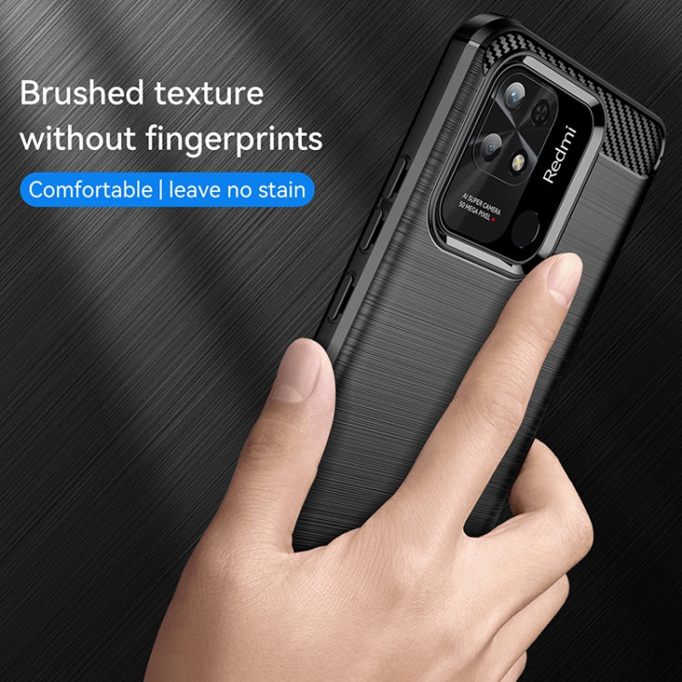 Brushed Texture Carbon Fiber TPU Case, For Xiaomi Redmi 10C