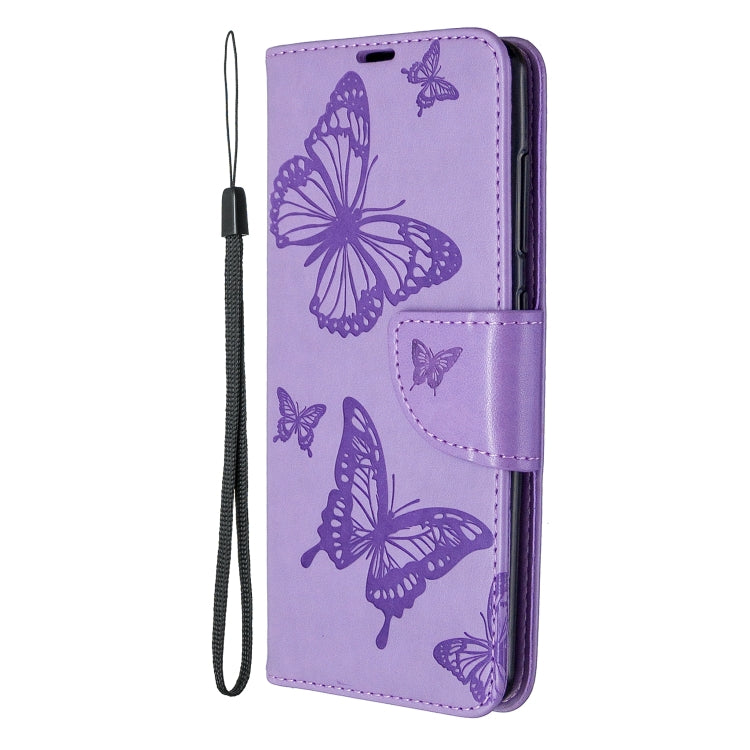 Two Butterflies Embossing Pattern Horizontal Flip Leather Case with Holder & Card Slot & Wallet & Lanyard, For Galaxy A41, For Galaxy A70e