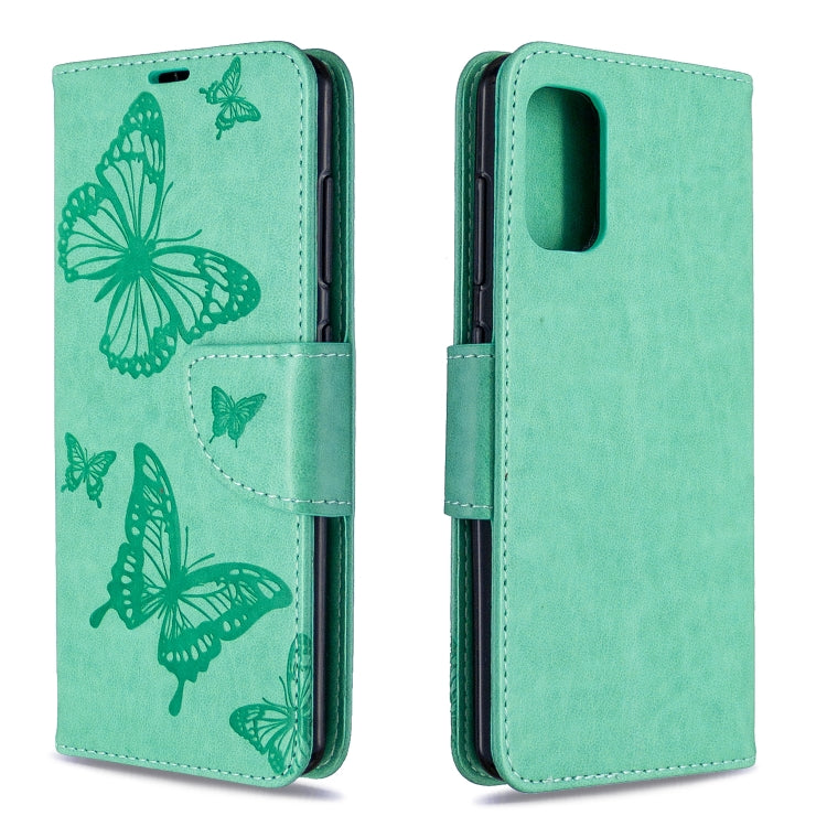 Two Butterflies Embossing Pattern Horizontal Flip Leather Case with Holder & Card Slot & Wallet & Lanyard, For Galaxy A41, For Galaxy A70e