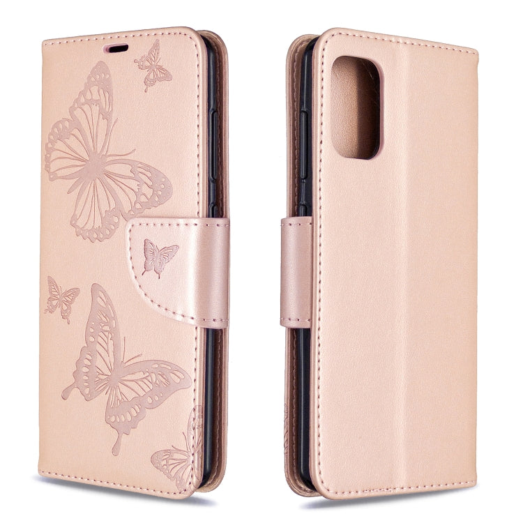 Two Butterflies Embossing Pattern Horizontal Flip Leather Case with Holder & Card Slot & Wallet & Lanyard, For Galaxy A41, For Galaxy A70e