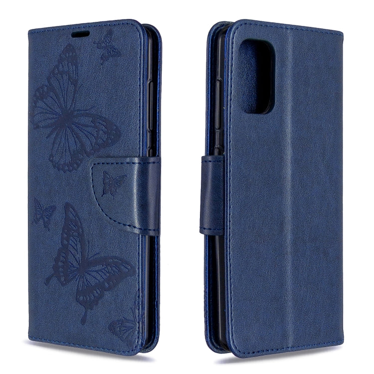 Two Butterflies Embossing Pattern Horizontal Flip Leather Case with Holder & Card Slot & Wallet & Lanyard, For Galaxy A41, For Galaxy A70e
