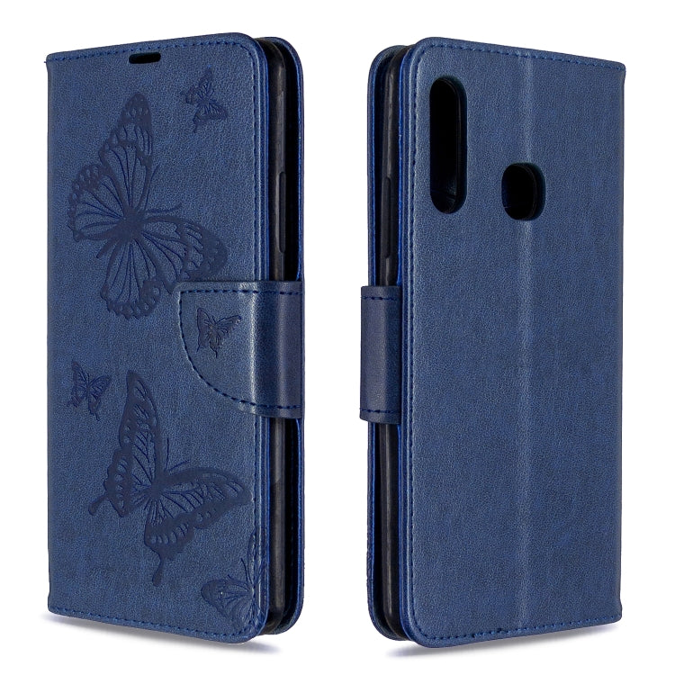 Two Butterflies Embossing Pattern Horizontal Flip Leather Case with Holder & Card Slot & Wallet & Lanyard, For Galaxy A41, For Galaxy A70e
