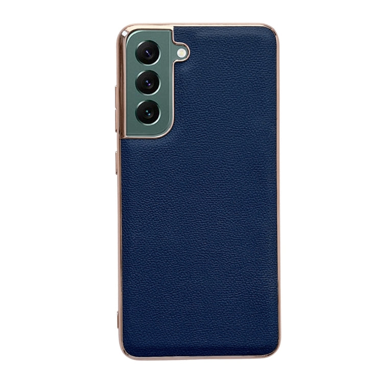 Genuine Leather Luolai Series Nano Electroplating Phone Case, For Samsung Galaxy S21 5G, For Samsung Galaxy S21 FE 5G, For Samsung Galaxy S21+ 5G, For Samsung Galaxy S22 5G, For Samsung Galaxy S22+ 5G