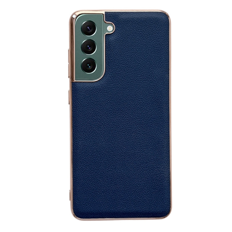 Genuine Leather Luolai Series Nano Electroplating Phone Case, For Samsung Galaxy S21 5G, For Samsung Galaxy S21 FE 5G, For Samsung Galaxy S21+ 5G, For Samsung Galaxy S22 5G, For Samsung Galaxy S22+ 5G