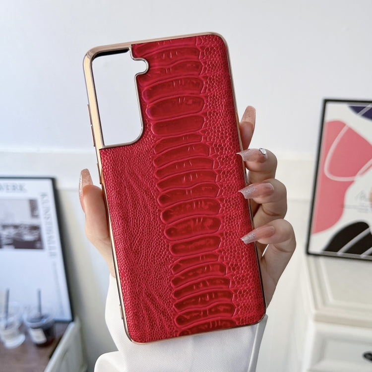 Genuine Leather Weilai Series Nano Electroplating Phone Case, For Samsung Galaxy S21 5G, For Samsung Galaxy S21 FE 5G, For Samsung Galaxy S21+ 5G, For Samsung Galaxy S22 5G, For Samsung Galaxy S22+ 5G