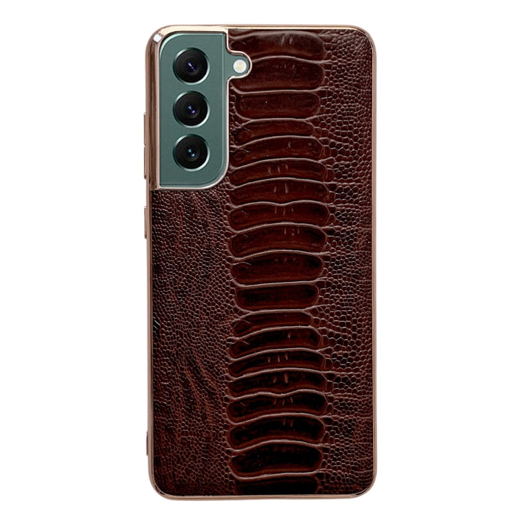 Genuine Leather Weilai Series Nano Electroplating Phone Case, For Samsung Galaxy S21 5G, For Samsung Galaxy S21 FE 5G, For Samsung Galaxy S21+ 5G, For Samsung Galaxy S22 5G, For Samsung Galaxy S22+ 5G