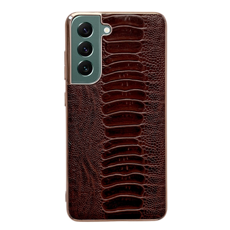 Genuine Leather Weilai Series Nano Electroplating Phone Case, For Samsung Galaxy S21 5G, For Samsung Galaxy S21 FE 5G, For Samsung Galaxy S21+ 5G, For Samsung Galaxy S22 5G, For Samsung Galaxy S22+ 5G