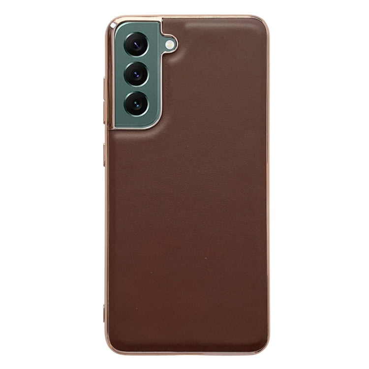 Genuine Leather Xiaoya Series Nano Electroplating Phone Case, For Samsung Galaxy S21 5G, For Samsung Galaxy S21 FE 5G, For Samsung Galaxy S21+ 5G, For Samsung Galaxy S22 5G, For Samsung Galaxy S22+ 5G