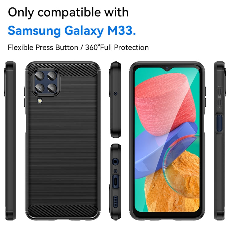 Brushed Texture Carbon Fiber TPU Phone Case, For Samsung Galaxy M33