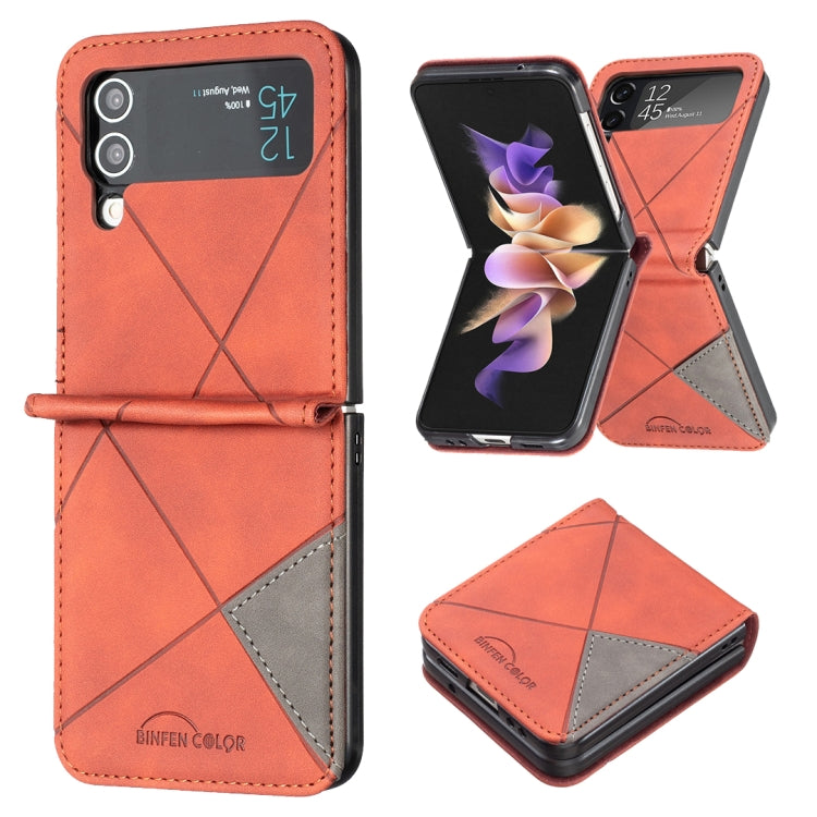 Rhombus Texture Leather Phone Case, For Samsung Galaxy Z Flip4, For Samsung Galaxy Z Flip5