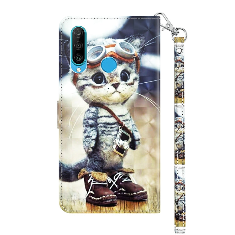 3D Painted Leather Phone Case, For Huawei P30 Lite / nova 4e, For Huawei Y6 2019 / Y6 Pro 2019, For Honor 20 Lite / 20i / 10i / 10 Lite, For Nokia G11 / G21, For Nokia G20 / G10 / 6.3