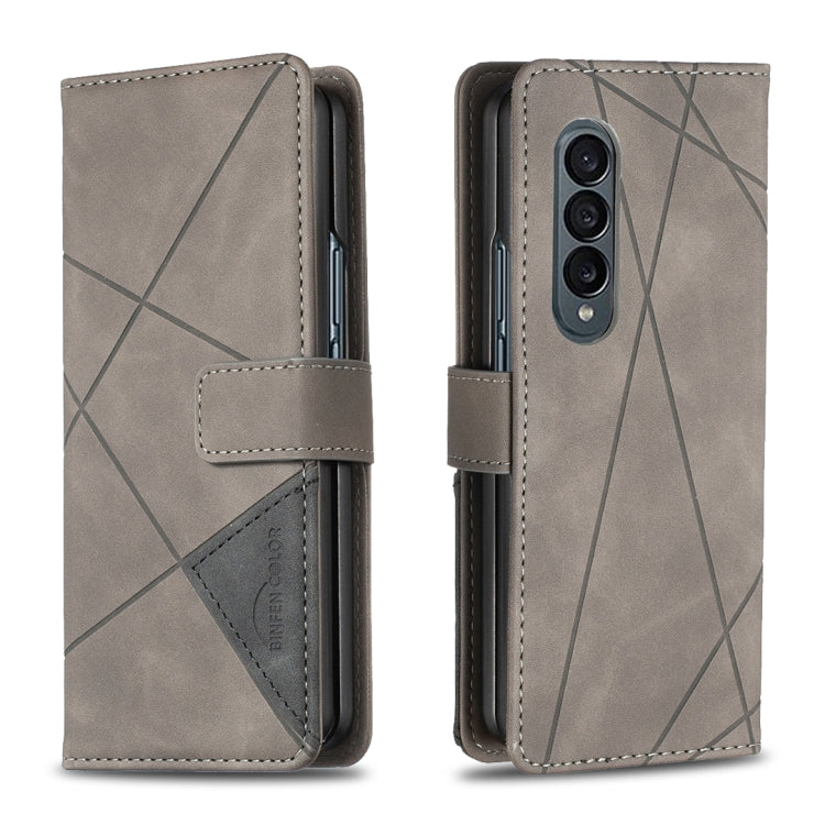 BF05 Magnetic Buckle Rhombus Texture Leather Phone Case, For Samsung Galaxy Z Fold4