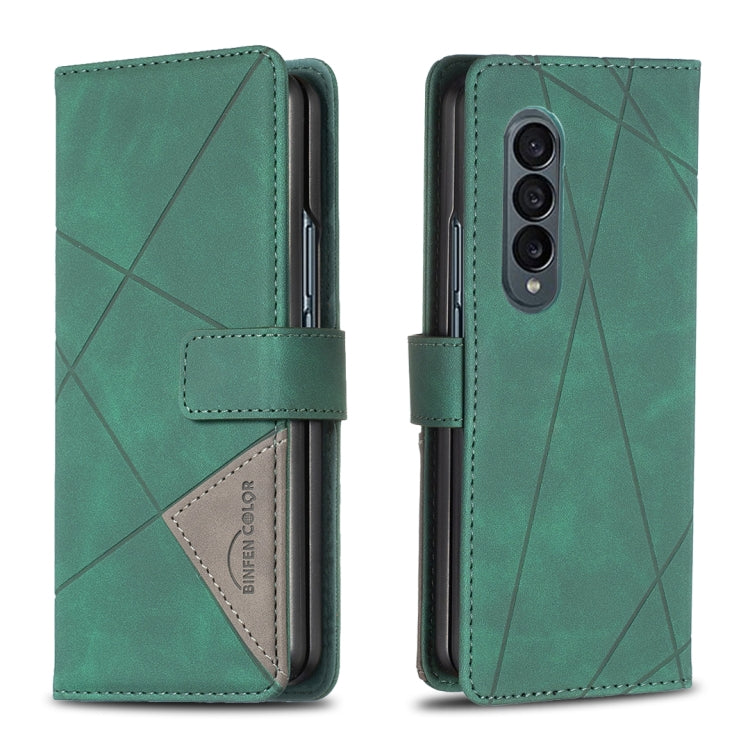 BF05 Magnetic Buckle Rhombus Texture Leather Phone Case, For Samsung Galaxy Z Fold4
