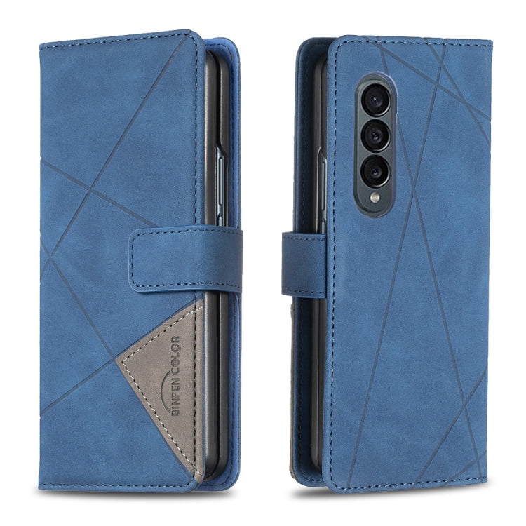 BF05 Magnetic Buckle Rhombus Texture Leather Phone Case, For Samsung Galaxy Z Fold4