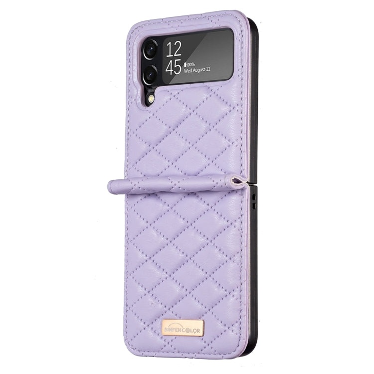 Elegant Rhombic Texture Leather Phone Case, For Samsung Galaxy Z Flip4, For Samsung Galaxy Z Flip5