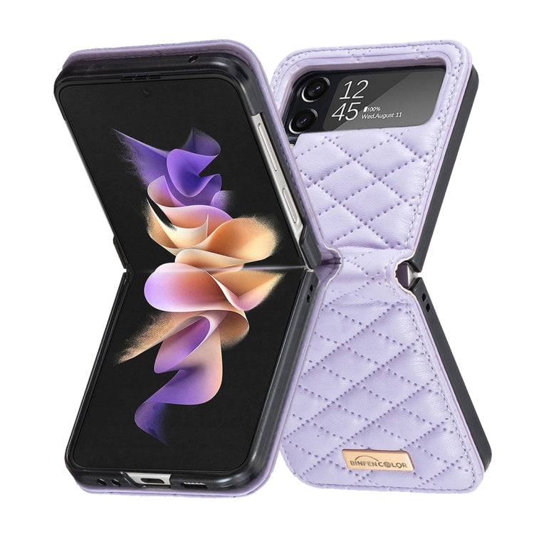 Elegant Rhombic Texture Leather Phone Case, For Samsung Galaxy Z Flip4, For Samsung Galaxy Z Flip5