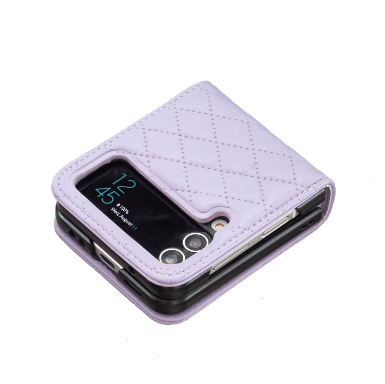 Elegant Rhombic Texture Leather Phone Case, For Samsung Galaxy Z Flip4, For Samsung Galaxy Z Flip5