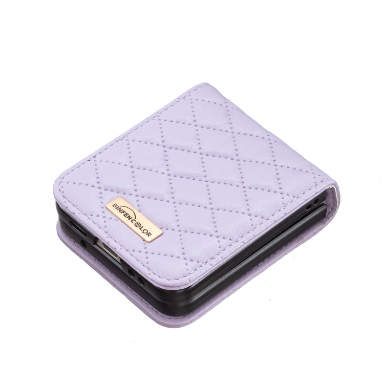 Elegant Rhombic Texture Leather Phone Case, For Samsung Galaxy Z Flip4, For Samsung Galaxy Z Flip5