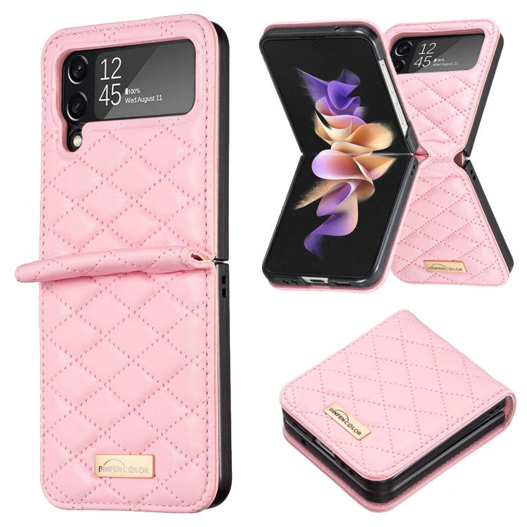 Elegant Rhombic Texture Leather Phone Case, For Samsung Galaxy Z Flip5, For Samsung Galaxy Z Flip4