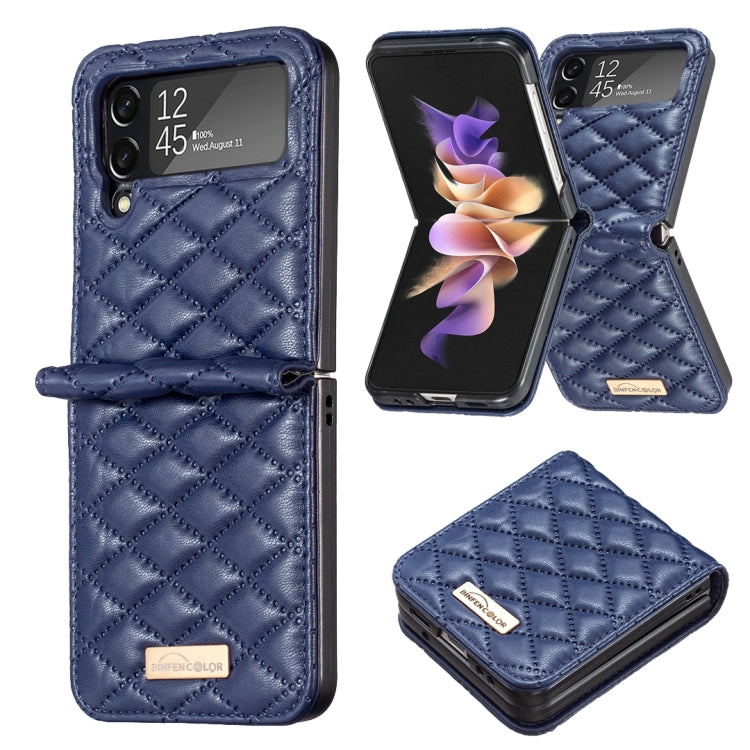 Elegant Rhombic Texture Leather Phone Case, For Samsung Galaxy Z Flip5, For Samsung Galaxy Z Flip4