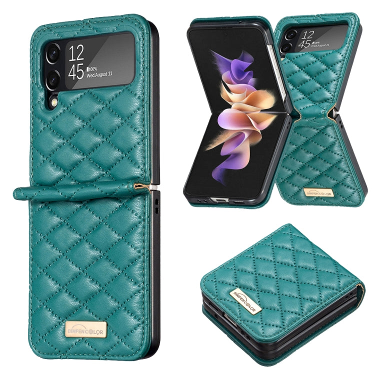 Elegant Rhombic Texture Leather Phone Case, For Samsung Galaxy Z Flip5, For Samsung Galaxy Z Flip4