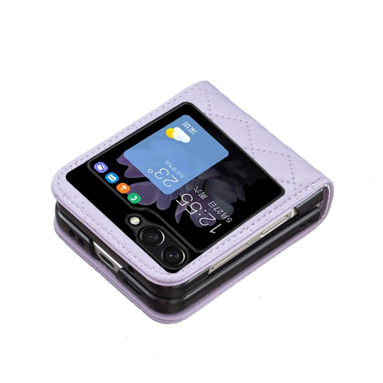 Elegant Rhombic Texture Leather Phone Case, For Samsung Galaxy Z Flip5, For Samsung Galaxy Z Flip4