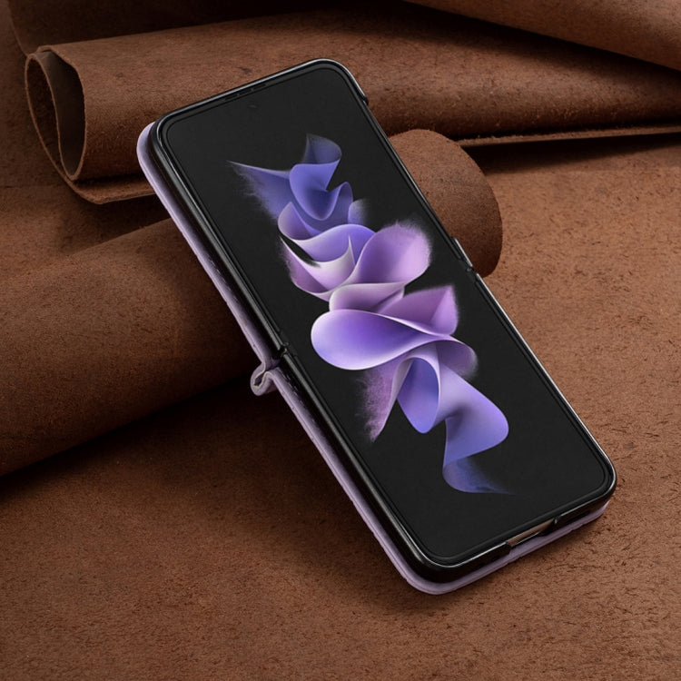 Elegant Rhombic Texture Leather Phone Case, For Samsung Galaxy Z Flip5, For Samsung Galaxy Z Flip4