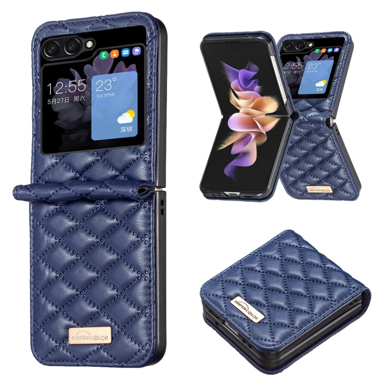 Elegant Rhombic Texture Leather Phone Case, For Samsung Galaxy Z Flip5, For Samsung Galaxy Z Flip4