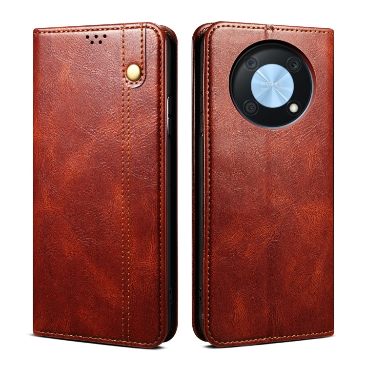 Oil Wax Crazy Horse Texture Leather Phone Case, For Huawei nova Y90 4G/Enjoy 50 Pro