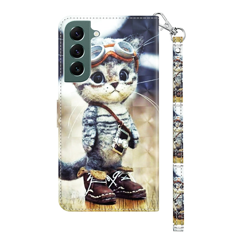 3D Painted Leather Phone Case, For Samsung Galaxy S22 5G, For Samsung Galaxy S22+ 5G, For Samsung Galaxy S22 Ultra 5G