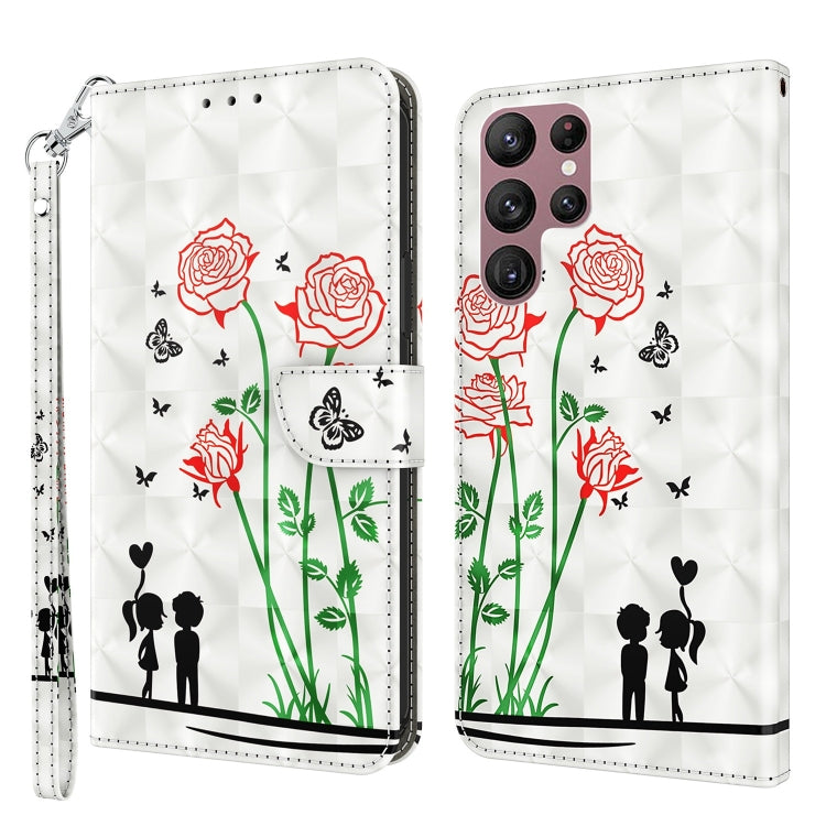 3D Painted Leather Phone Case, For Samsung Galaxy S22 5G, For Samsung Galaxy S22+ 5G, For Samsung Galaxy S22 Ultra 5G