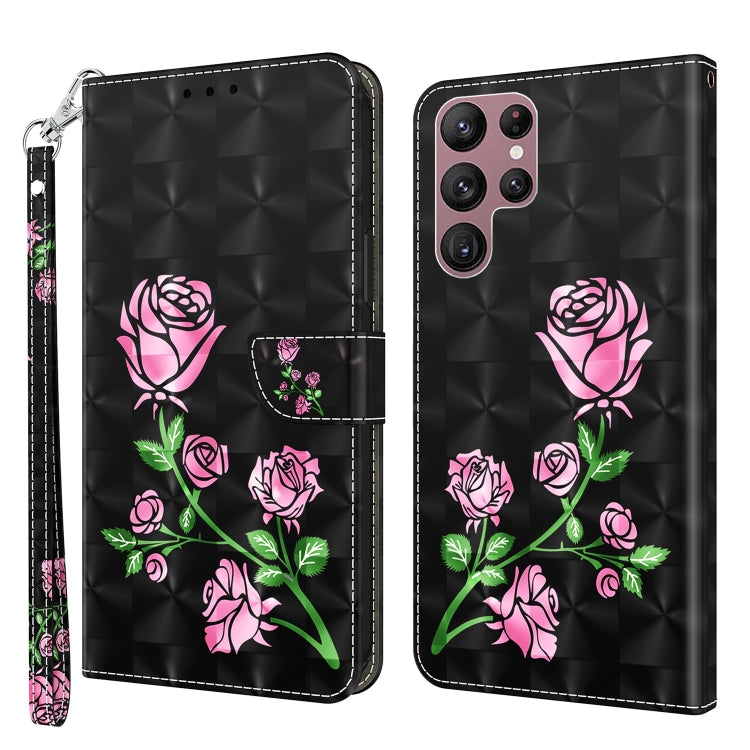 3D Painted Leather Phone Case, For Samsung Galaxy S22 5G, For Samsung Galaxy S22+ 5G, For Samsung Galaxy S22 Ultra 5G