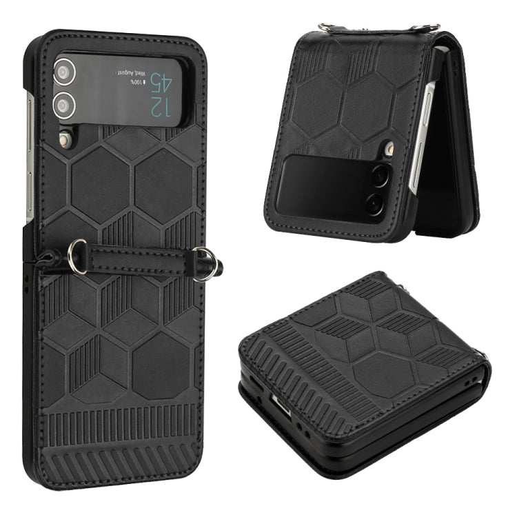 Football Texture Leather Phone Case, For Samsung Galaxy Z Flip3 5G, For Samsung Galaxy Z Flip4