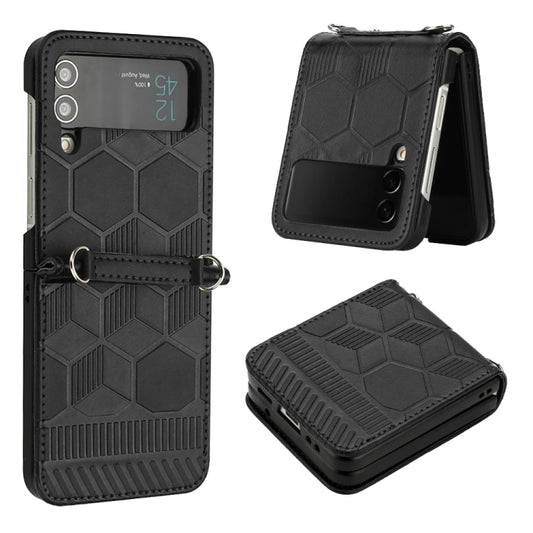Football Texture Leather Phone Case, For Samsung Galaxy Z Flip3 5G, For Samsung Galaxy Z Flip4