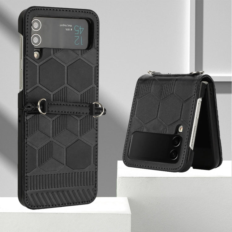 Football Texture Leather Phone Case, For Samsung Galaxy Z Flip3 5G, For Samsung Galaxy Z Flip4